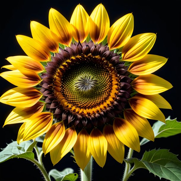 Imagery of a brown sunflower