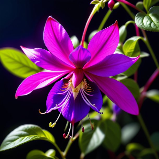 "portrayal of a fuchsia violet, sweet"