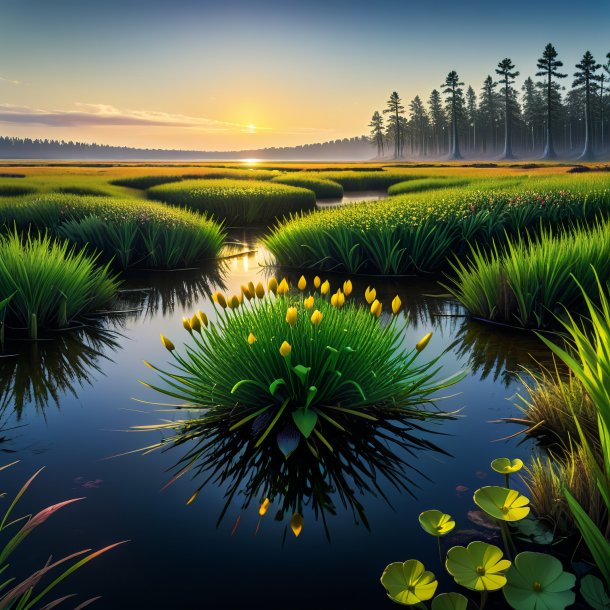 "illustration of a black crowfoot, marsh"