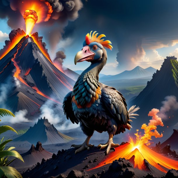 Photo of a playing of a dodo in the volcano