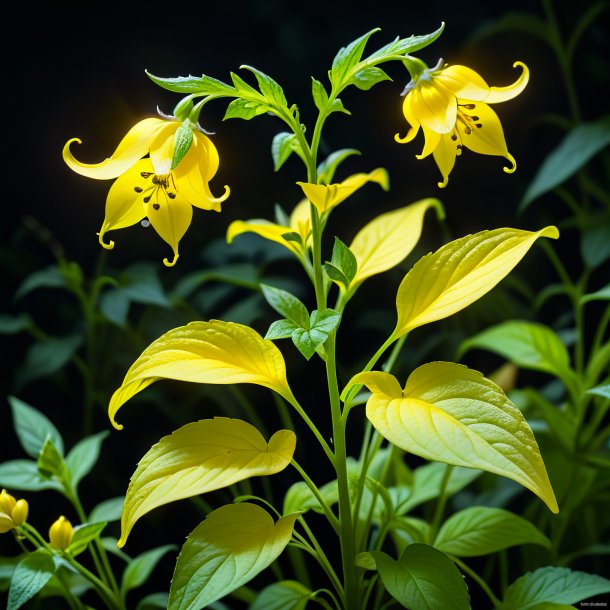 Imágenes de la sombra de noche de un encantador amarillo