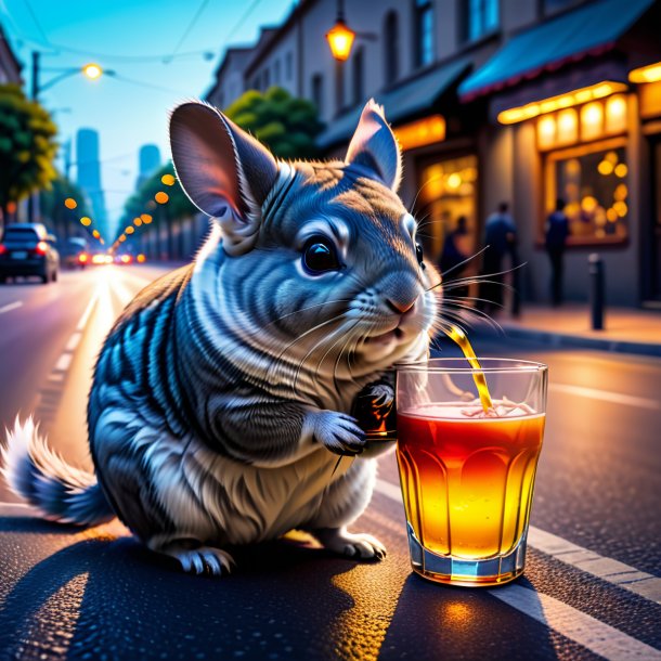 Picture of a drinking of a chinchillas on the road