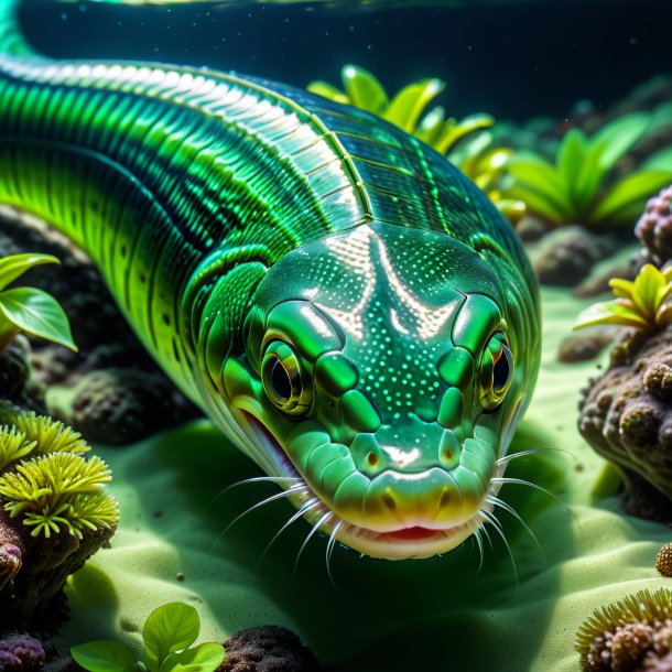 Pic of a green drinking eel