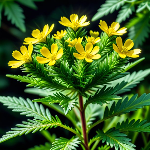 Depicting of a green silverweed