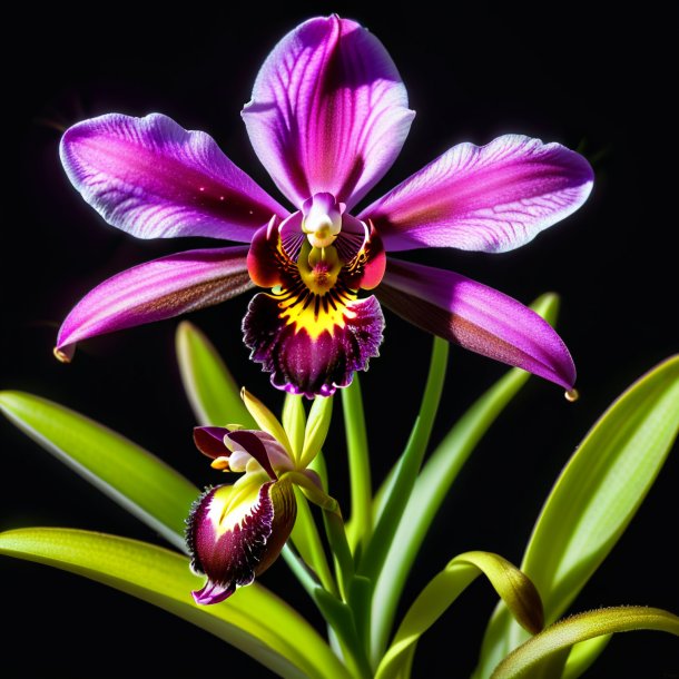 "depição de um ophrys ameixa, orquídea aranha"