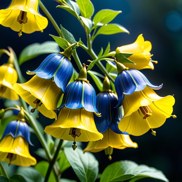 Imagery of a azure yellow waxbells