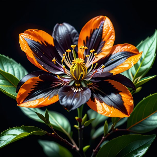 Illustration of a black orange blossom