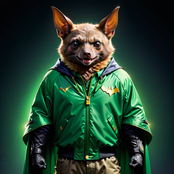 Pic of a bat in a green jacket