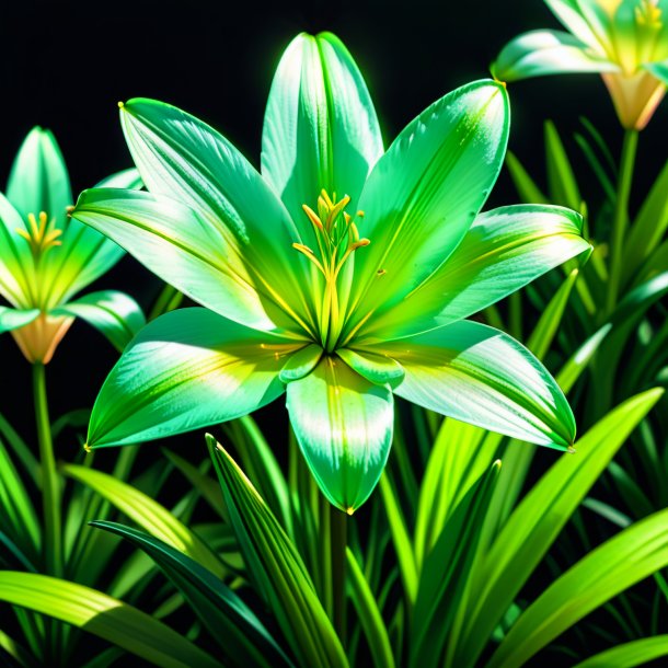 Boceto de un zephyranthes verde