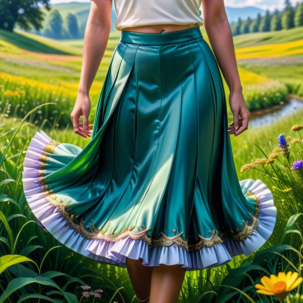 Image of a eel in a skirt in the meadow