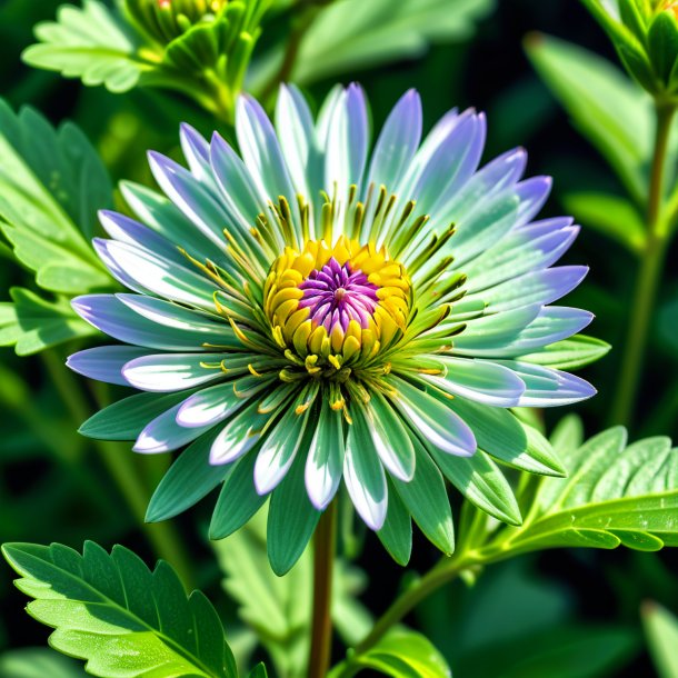 Photo d'un aster vert pois