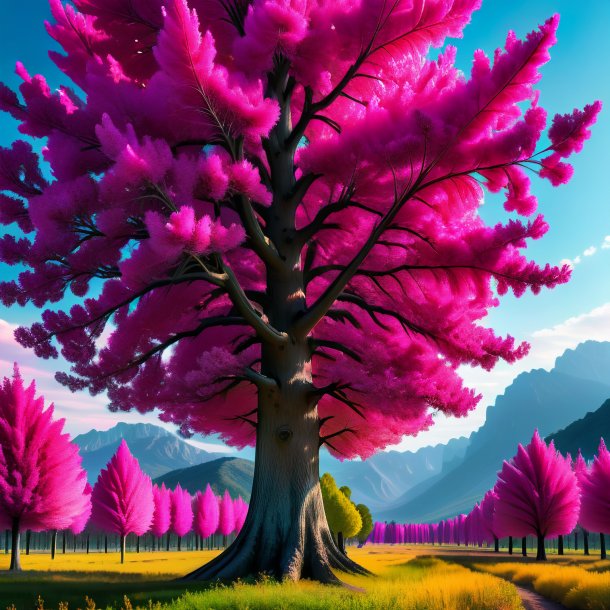 Depiction of a hot pink poplar