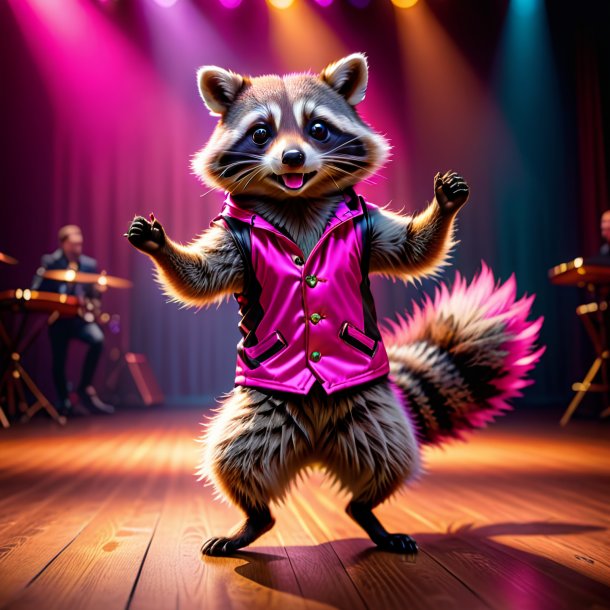 Image of a pink dancing raccoon