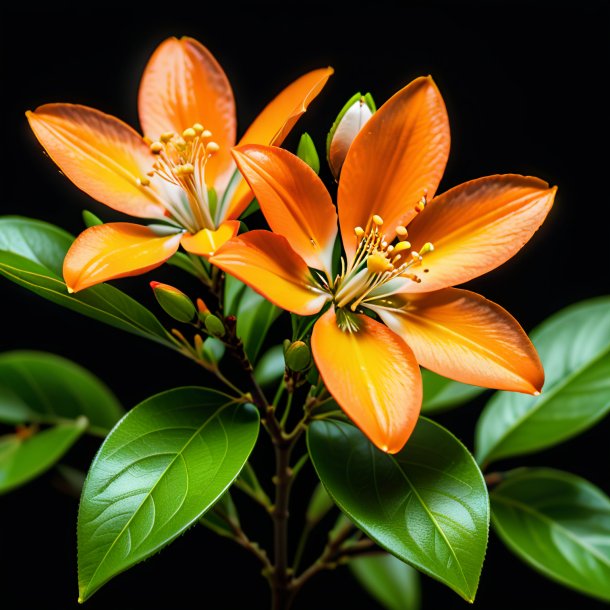 Photography of a khaki orange blossom