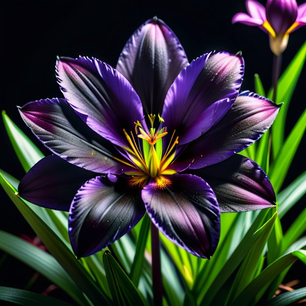 Retrato de un zephyranthes negro