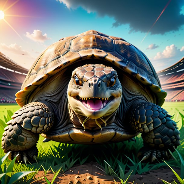 Image of a angry of a tortoise on the field