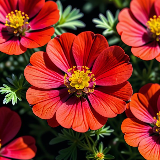 Clipart of a coral cinquefoil