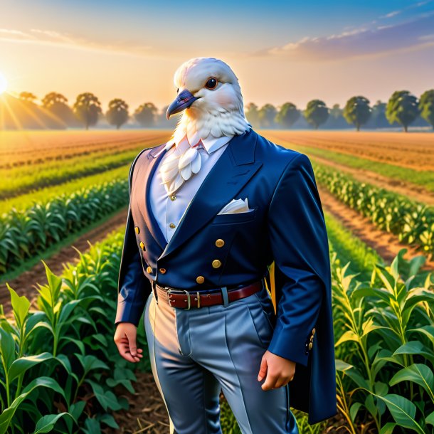 Picture of a dove in a trousers on the field