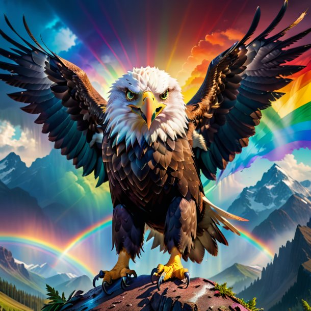 Pic of a angry of a eagle on the rainbow