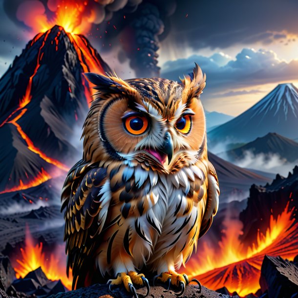 Picture of a crying of a owl in the volcano