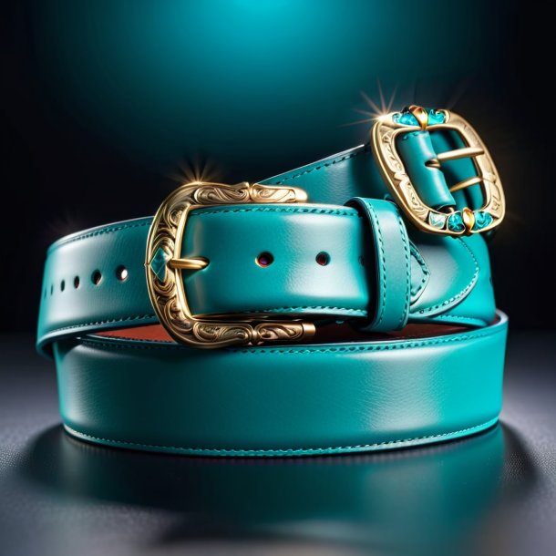 Portrait of a teal belt from polyethylene