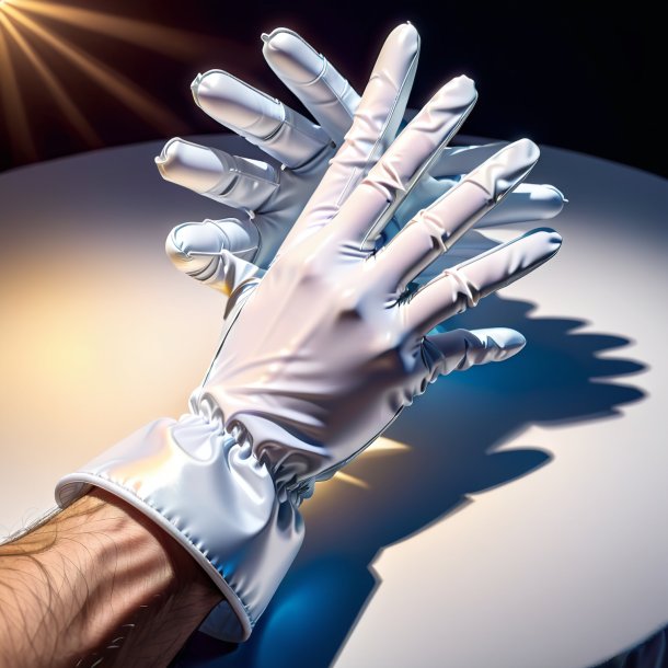 Sketch of a white gloves from polyethylene