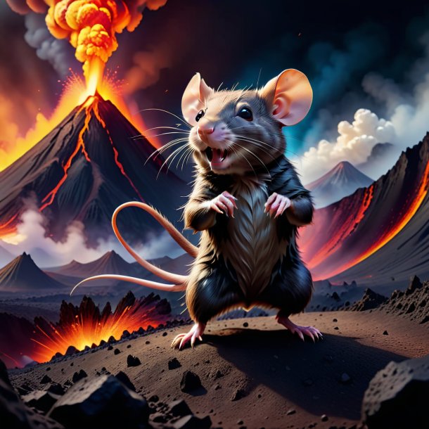 Photo of a dancing of a rat in the volcano