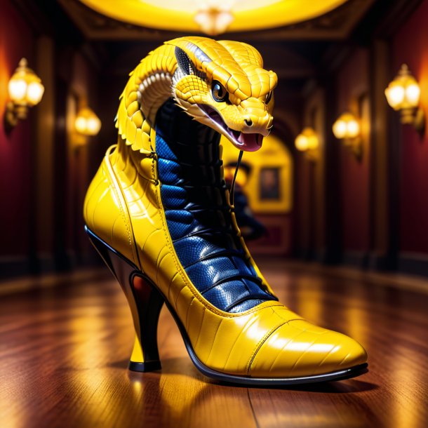 Image of a cobra in a yellow shoes