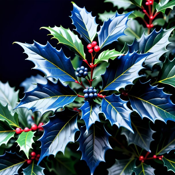 Figure of a navy blue holly