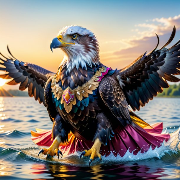 Photo of a eagle in a dress in the water