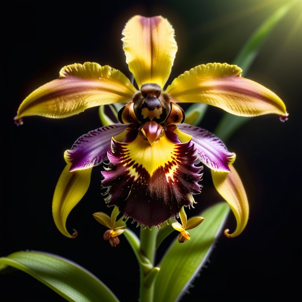 "foto de un ophrys marrón, orquídea de mosca"