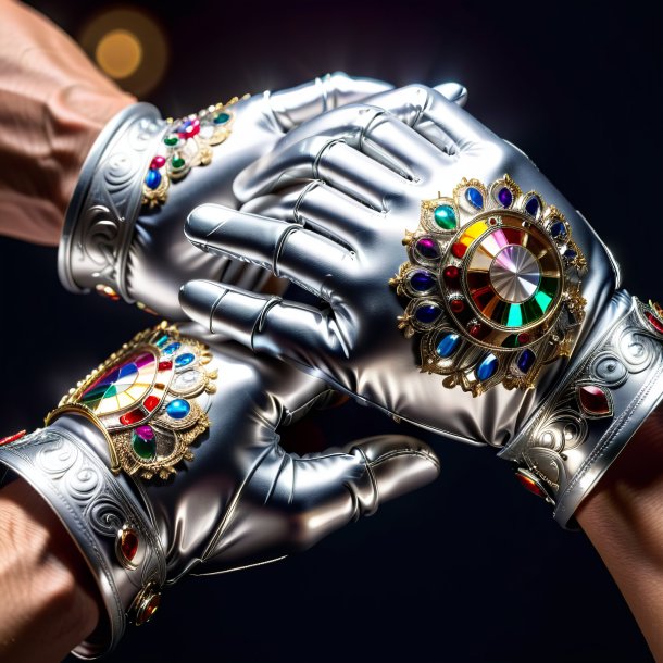 Image of a silver gloves from paper