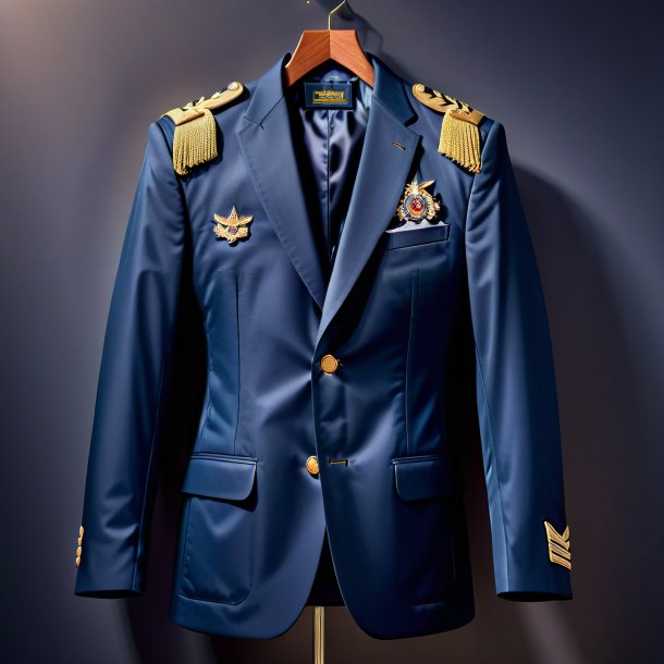 Picture of a navy blue jacket from paper