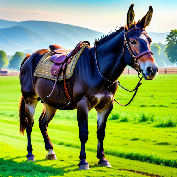 Pic d'une mule dans un pantalon sur le terrain