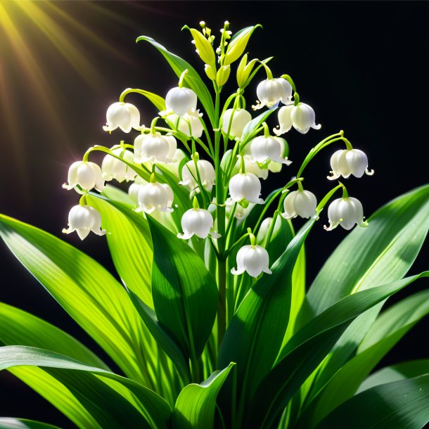 Depicting of a lime lily of the valley