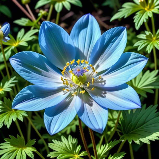 Drawing of a azure wood anemone