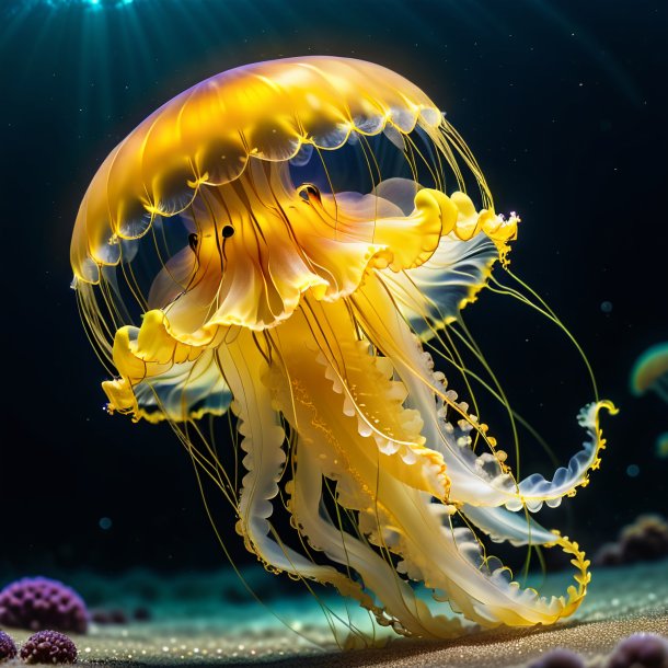 Foto de una medusa bailarina amarilla