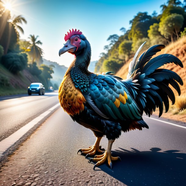 Imagem de um dodô em uma luvas na estrada