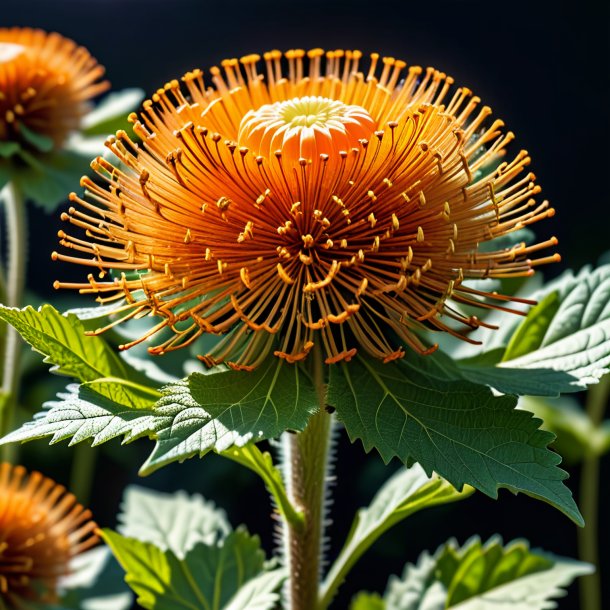 Clipart of a orange burdock