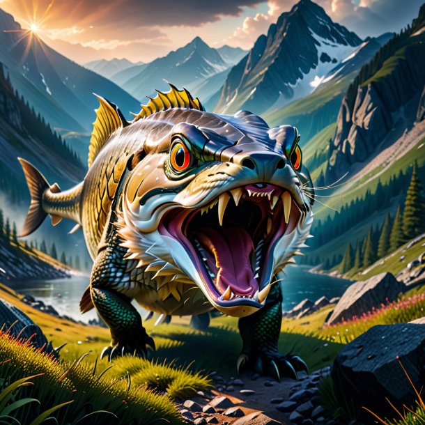 Image of a angry of a pike in the mountains