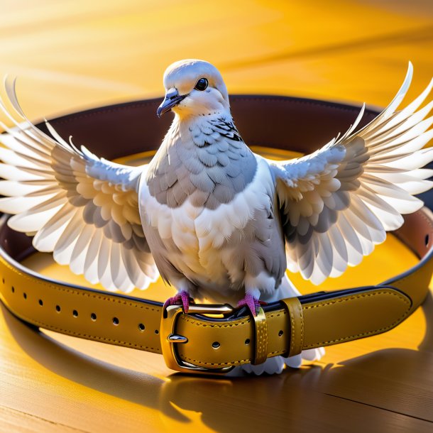 Pic of a dove in a yellow belt