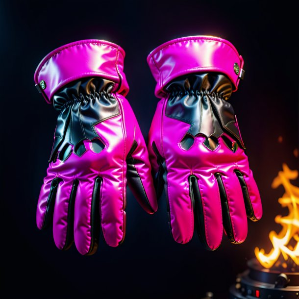 Photo d'un gants rose chaud de fer