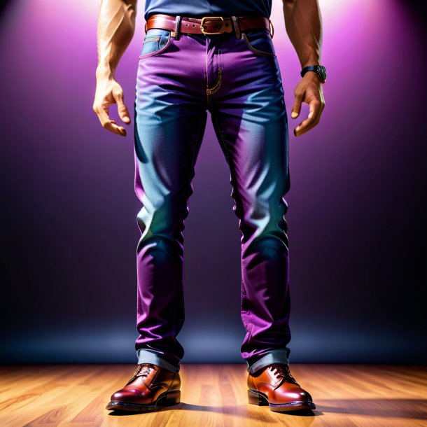 Picture of a plum jeans from polyethylene