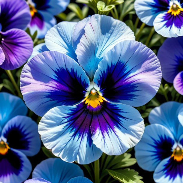 Depicting of a blue pansy