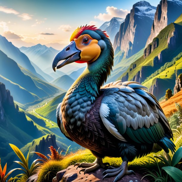 Photo of a resting of a dodo in the mountains