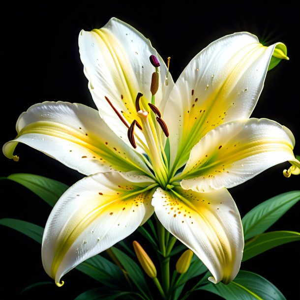 Depiction of a ivory lily