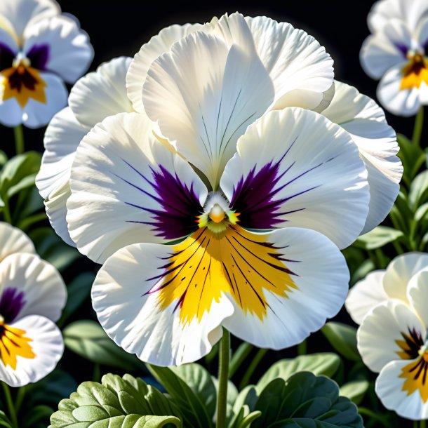 Depicting of a white pansy