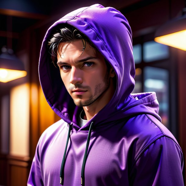 Imagem de um hoodie roxo do papel