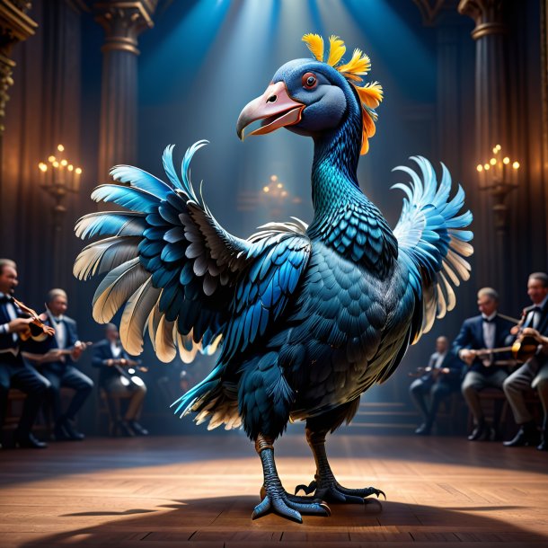 Image of a blue dancing dodo