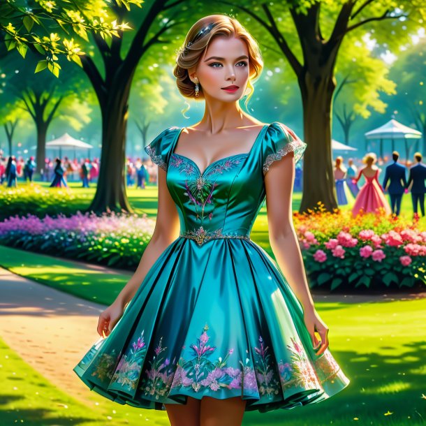 Drawing of a mol in a dress in the park